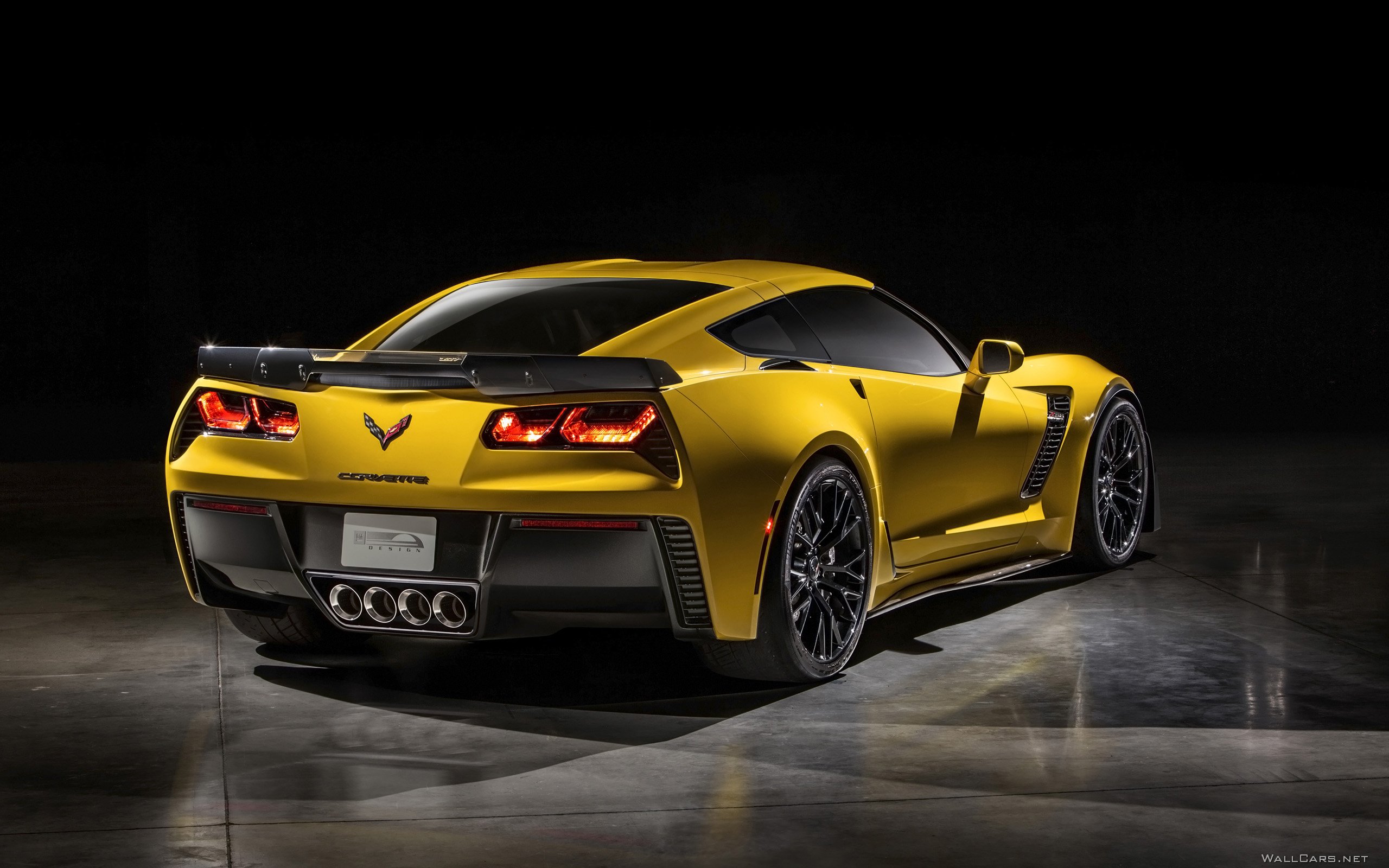 Фото обои Новый Шевроле Корвет 2015, Chevrolet Corvette Z06, темнота