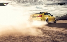  BMW M4 GTRS4, Vorsteiner, 2014, Pirelli, , , , , dust, tire, gold, rear, wheels
