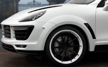 Front, wheels, tuning, photo, Porsche Cayenne Vantage, TopCar, 2015, bumper, white