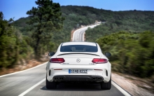  , Mercedes-AMG C 63 S Coupe, 2016, , , , , , , back, rear lights, details, nature, trees, forest, turn