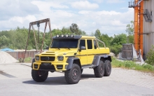 Front, headlights, hood Mercedes-Benz G63 AMG 6x6, Mansory, 2015, yellow, offroad, SUV