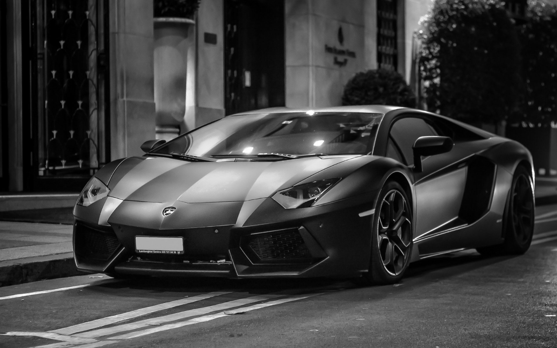 Lamborghini Aventador White and Black