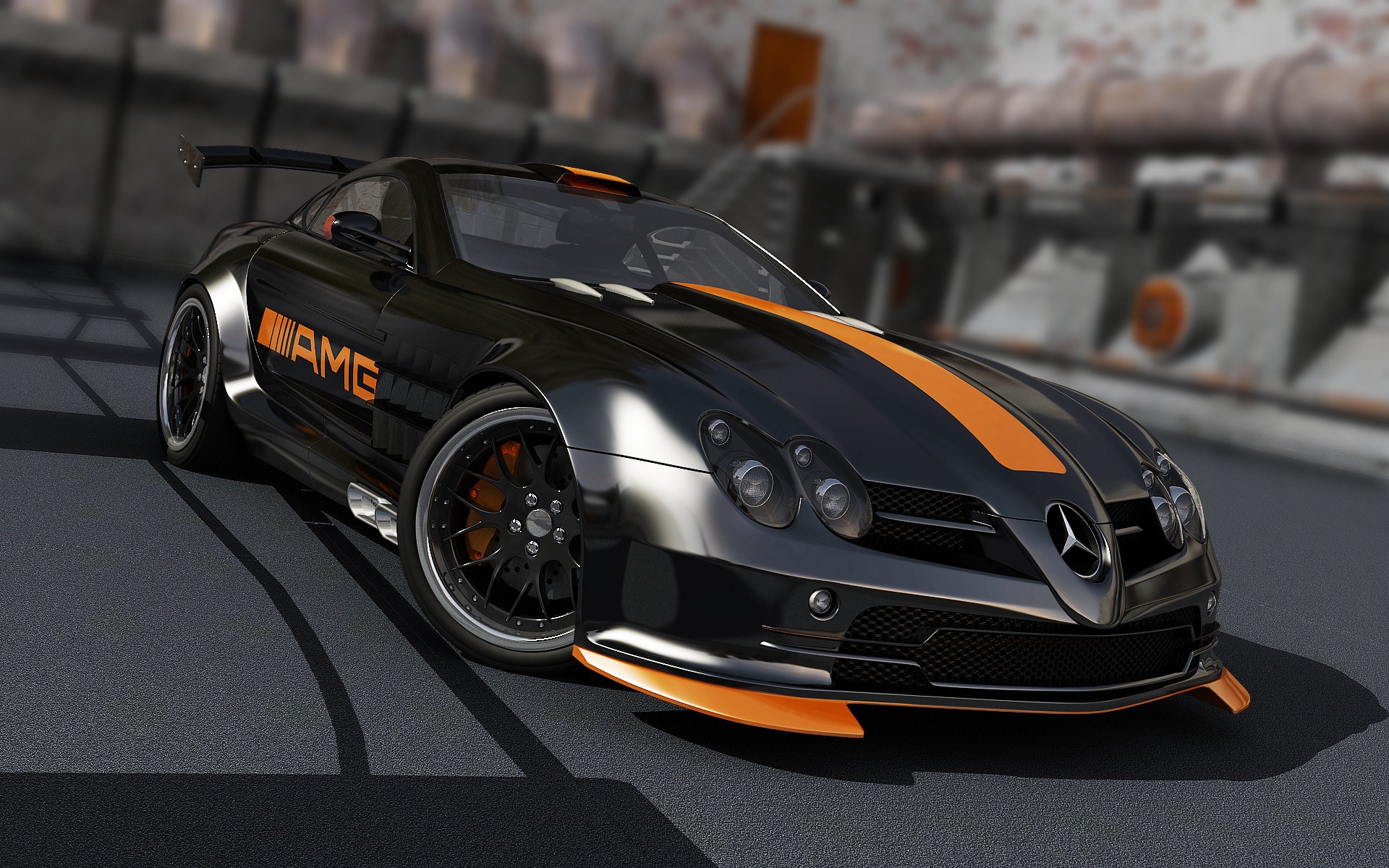 Фото обои Mercedes SLR McLaren из компьютерной игры. Games