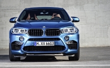 Ангельские глазки, анфас, синий BMW X6 M, БМВ, 2015, обвесы, бампер, решетка, фары, фото