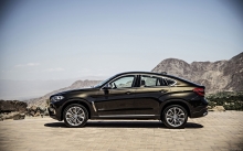 Горы, скалы, новый BMW X6 xDrive50i, 2015, колеса, блеск, небо, фото
