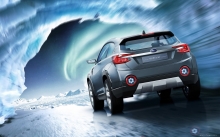 Subaru Viziv Concept, Субару Визив, полюс, северное сияние, айсберг, снег