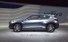 Вид в профиль на Subaru Viziv Concept, диски, автосалон, блеск