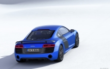 Синяя Audi R8 LMX, новинка, карбон, спойлер, суперкар
