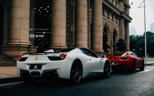 Дуэт Феррари 458 Италия, Ferrari Italia, DMC, кабриолет, суперкар, фото Ферарри, Монте Карло, город, тюнинг