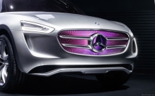 Подсветка, хром, значок Мерседес, фары, обвесы, серебристый Mercedes G-Code Concept, 2014