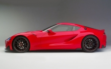 Вид сбоку на Toyota F-1 Concept, Тойота Ф-1, красный, спорткар