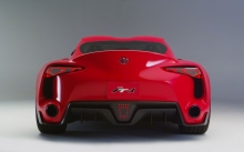 Красный суперкар Toyota F-1 Concept, Тойота Ф-1, сзади, оптика, обвес