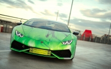 Анфас, глазки, Lamborghini Huracan, Print Tech, 2016, зеленый, цвет, капот, фары
