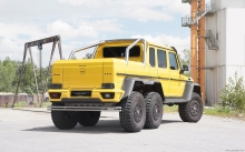 Rear Mercedes-Benz G63 AMG 6x6, Mansory, 2015, tuning, back, factory, yellow, new