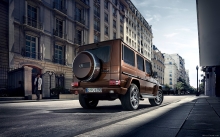 Тонированный Mercedes-Benz G class, 2016, дома, улица, город, асфальт