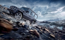 Подъем, восхождение Mercedes-Benz G OffRoad, 2016, горы, бездорожье, озера, небо, фото