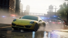 Porsche 911 Carrera, Need for Speed, NFS Most Wanted, Ford Explorer, Полиция, город, дождь