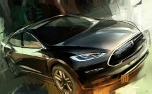 Готовые чертежи новой Tesla Model X, Тесла Модель Х, передок, рисунок, графика