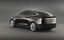 Серая Tesla Model X, Тесла Модель Х, хром, блеск