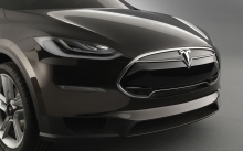 Передок Tesla Model X, Тесла Модель Х, фары, обвес, диски, капот, логотип