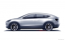 Чертеж Tesla Model X, Тесла Модель Х, сбоку, рисунок, дизайн, графика