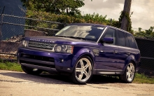 Фиолетовый Рендж Ровер, Range Rover, хромированные катки, диски, тюнинг