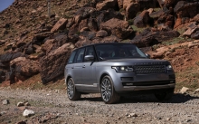 Серебристый Range Rover, Рендж Ровер, передок, фары, диски, камни, скалы, grey, front, rocks, Морокко