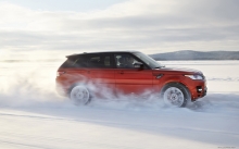 Черная крыша Рендж Ровер, Range Rover Sport, снег, горы, поле, природа, зима