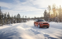 Снежная дорога, Рендж Ровер, Range Rover Sport, спорт, лес, зима, природа
