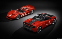 History, red McLaren 650S Can-Am, 2016, cabriolet, vinyl, rims, rear lights