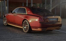 Тюнинг, вид сзади, Rolls-Royce Ghost, Mansory, 2014, Ролс-Ройс, диски, цвет