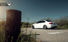 White BMW E92 M3, Vorsteiner, 2007-2013, tuning, coupe, rims, rear, field, wky