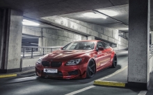 Автотюнинг BMW M6, Prior-Design, Красная БМВ 6 серии, 2014, передок, фары, диски, обвесы, тюнинг
