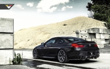 Черный BMW M6, Vorsteiner, 2014, автотюнинг, бампер, диски, купе, спорт, gray, wheels, tuning, bumper