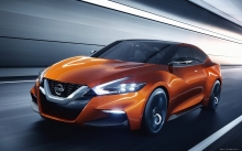 Оптика Nissan Sport Sedan, Concept, передок, значок, блеск, тоннель, скорость