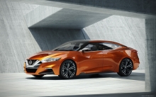 Оранжевый седан Nissan, Sport Sedan, Concept, Ниссан, концепт, диски